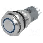 Intrerupator anti-vandalism, ON-ON, Ø16mm, ONPOW - LAS2-GQF-11ZE/B24V/S-P