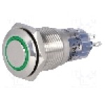 Intrerupator anti-vandalism, ON-ON, Ø16mm, ONPOW - LAS2-GQF-11ZE/G24V/S-P