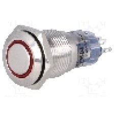 Intrerupator anti-vandalism, ON-ON, Ø16mm, ONPOW - LAS2-GQF-11ZE/R12V/S-P