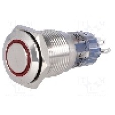 Intrerupator anti-vandalism, ON-ON, Ø16mm, ONPOW - LAS2-GQF-11ZE/R24V/S-P