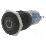 Intrerupator anti-vandalism, ON-(ON), Ø16mm, ONPOW, LAS2GQF-11DT/G/24V/A