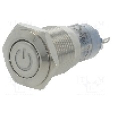 Intrerupator anti-vandalism, ON-(ON), Ø16mm, ONPOW, LAS2GQF-11DT/G/24V/S