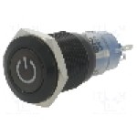 Intrerupator anti-vandalism, ON-(ON), Ø16mm, ONPOW, LAS2GQF-11DT/R/24V/A