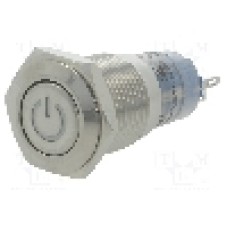 Intrerupator anti-vandalism, ON-(ON), Ø16mm, ONPOW, LAS2GQF-11DT/R/24V/S