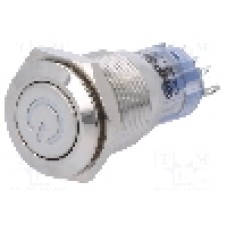 Intrerupator anti-vandalism, ON-(ON), Ø16mm, ONPOW, LAS2GQF-11DT/Y/12V/S Intrerupator anti-vandalism, ON-(ON), Ø16mm, ONPOW, LAS2GQF-11DT/Y/12V/S