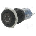 Intrerupator anti-vandalism, ON-(ON), Ø16mm, ONPOW, LAS2GQF-11DT/Y/24V/A
