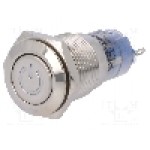 Intrerupator anti-vandalism, ON-(ON), Ø16mm, ONPOW, LAS2GQF-11DT/Y/24V/S
