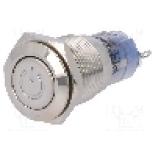 Intrerupator anti-vandalism, ON-(ON), Ø16mm, ONPOW, LAS2GQF-11DT/Y/24V/S Intrerupator anti-vandalism, ON-(ON), Ø16mm, ONPOW, LAS2GQF-11DT/Y/24V/S