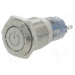 Intrerupator anti-vandalism, ON-ON, Ø16mm, ONPOW - LAS2GQF-11ZDT/B/24V/S