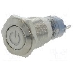 Intrerupator anti-vandalism, ON-ON, Ø16mm, ONPOW - LAS2GQF-11ZDT/G/24V/S