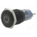 Intrerupator anti-vandalism, ON-ON, Ø16mm, ONPOW - LAS2GQF-11ZDT/R/12V/A