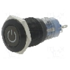 Intrerupator anti-vandalism, ON-ON, Ø16mm, ONPOW - LAS2GQF-11ZDT/R/12V/A