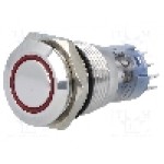 Intrerupator anti-vandalism, ON-ON, Ø16mm, ONPOW - LAS2GQF-22ZE/R/12VDC/S/IP67