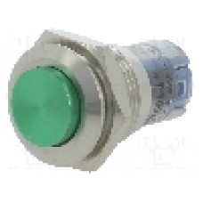 Intrerupator anti-vandalism, ON-(ON), Ø16mm, ONPOW, LAS2GQG-11/G/S