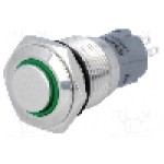 Intrerupator anti-vandalism, ON-(ON), Ø16mm, ONPOW - LAS2GQH-11E/G/24V/S/FP