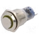 Intrerupator anti-vandalism, ON-(ON), Ø16mm, ONPOW - LAS2GQH-11E/Y/12V/S/FP