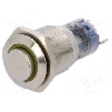 Intrerupator anti-vandalism, ON-(ON), Ø16mm, ONPOW - LAS2GQH-11E/Y/12V/S/FP