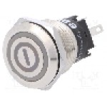 Intrerupator anti-vandalism, ON-(ON), Ø19mm, EAO, 82-5151.1134.B001