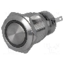 Intrerupator anti-vandalism, ON-(ON), Ø19mm, ONPOW - LAS1-AGQ-11E/G/24V