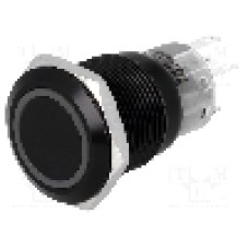 Intrerupator anti-vandalism, ON-(ON), Ø19mm, ONPOW - LAS1-AGQ-11E/G/24V/A