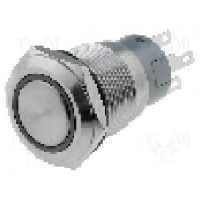 Intrerupator anti-vandalism, ON-(ON), Ø19mm, ONPOW - LAS1-AGQ-11E/Y/12V