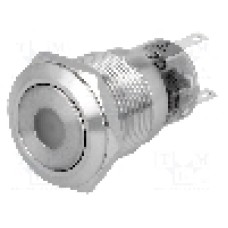 Intrerupator anti-vandalism, ON-ON, Ø19mm, ONPOW - LAS1-AGQ-11ZD/Y/12V