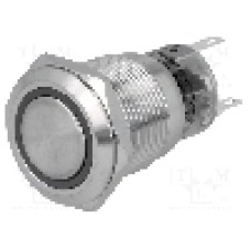 Intrerupator anti-vandalism, ON-ON, Ø19mm, ONPOW - LAS1-AGQ-11ZE/G/24V