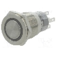 Intrerupator anti-vandalism, ON-ON, Ø19mm, ONPOW - LAS1-AGQPF-11ZE/G/12V/S