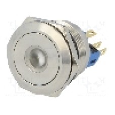 Intrerupator anti-vandalism, ON-(ON), Ø22mm, ONPOW - GQ22-11D/Y/24V