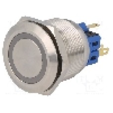 Intrerupator anti-vandalism, ON-ON, Ø25mm, ONPOW - GQ25-11ZE/B/12V/S