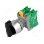 Intrerupator rotativ, 22mm, seria LRS22, IP65, AUSPICIOUS - LRS22-2/O BK,1->0<-2 SPRING RETURN Intrerupator rotativ, 22mm, seria LRS22, IP65, AUSPICIOUS - LRS22-2/O BK,1->0<-2 SPRING RETURN
