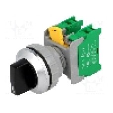 Intrerupator rotativ, 3 pozitii, 30mm, seria SS30, AUSPICIOUS - SS30-2/O BK, 1-0-2 3POSITION