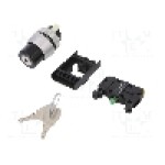 Intrerupator rotativ cu cheie, 22mm, seria ST22, IP65, SPAMEL - ST22-SAA-10 Intrerupator rotativ cu cheie, 22mm, seria ST22, IP65, SPAMEL - ST22-SAA-10