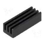 Radiator extrudat, AL6063-T5, 19.05mm x 6.35mm, neagra, STONECOLD - HS-DIL19