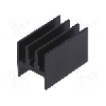 Radiator extrudat, 25mm x 15mm, neagra, STONECOLD - HS-115
