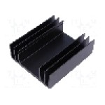 Radiator extrudat, 75mm x 65mm, neagra, ALUTRONIC - PR40/75/SE