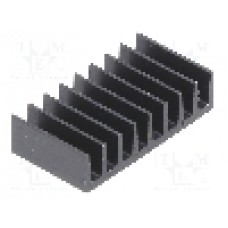 Radiator extrudat, aluminiu, 10mm x 19mm, neagra, FISCHER ELEKTRONIK - ICKSMDB10SA