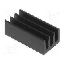 Radiator extrudat, aluminiu, 13mm x 6.3mm, neagra, FISCHER ELEKTRONIK - ICKSMDA13SA