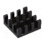 Radiator extrudat, aluminiu, 14mm x 14mm, neagra, FISCHER ELEKTRONIK - ICKBGA14X14