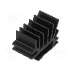 Radiator extrudat, aluminiu, 15mm x 19.4mm, neagra, FISCHER ELEKTRONIK - SK 525 15
