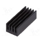 Radiator extrudat, aluminiu, 19mm x 8mm, neagra, FISCHER ELEKTRONIK - ICKSMDN19SA