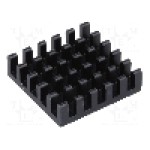 Radiator extrudat, aluminiu, 21mm x 21mm, neagra, FISCHER ELEKTRONIK - ICKBGA21X21