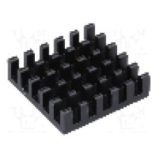 Radiator extrudat, aluminiu, 21mm x 21mm, neagra, FISCHER ELEKTRONIK - ICKBGA21X21