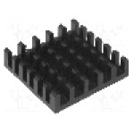 Radiator extrudat, aluminiu, 23mm x 23mm, neagra, FISCHER ELEKTRONIK - ICK BGA 23X23
