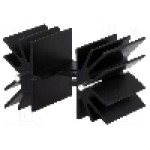 Radiator extrudat, aluminiu, 25.4mm x neagra, STONECOLD - HS-142-25