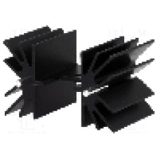 Radiator extrudat, aluminiu, 25.4mm x neagra, STONECOLD - HS-142-25