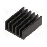 Radiator extrudat, aluminiu, 25mm x 21mm, neagra, FISCHER ELEKTRONIK - SK  652  25  SA