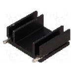 Radiator extrudat, aluminiu, 25mm x 29mm, neagra, STONECOLD - HS-130-25