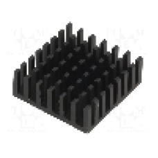 Radiator extrudat, aluminiu, 27mm x 27mm, neagra, FISCHER ELEKTRONIK - ICK BGA 27 X 27 X 10