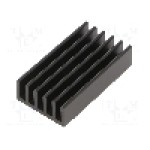 Radiator extrudat, aluminiu, 37.5mm x 21mm, neagra, FISCHER ELEKTRONIK - SK  652  37,5  SA